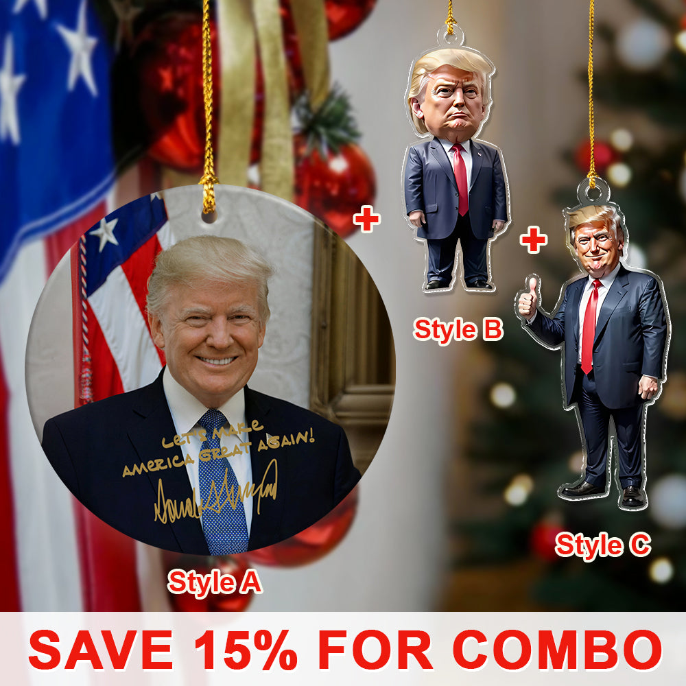 President Trump Acrylic Ornament Christmas & Halloween Decor - Perfect Holiday Gift Idea HA75 63596