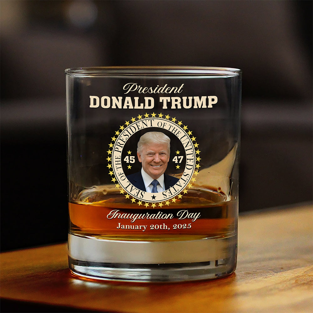 President Donald Trump Inauguration Day Whisky Glass HA75 63958