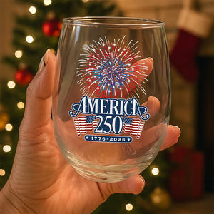 America 250 Firework Wine Glass TH10 894645