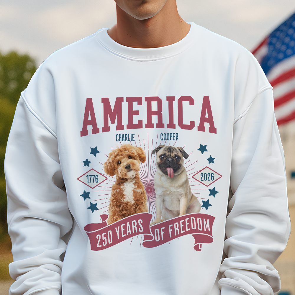 Custom Dog Photo America 250th Anniversary Eagle Bright Shirt LM32 895237