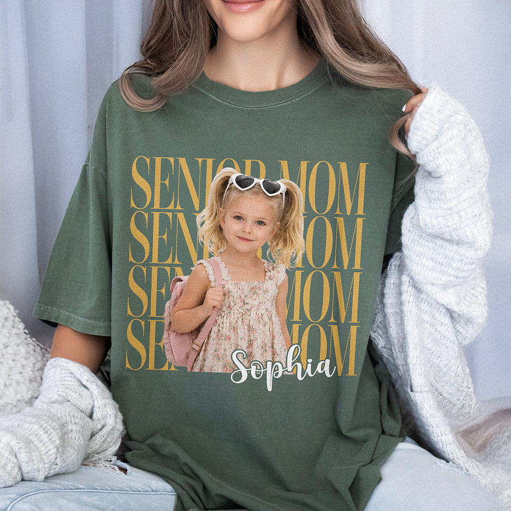 Custom Photo Senior Mom Comfort Shirt 2027, Personalized Class Of 2027 Gift, Proud Senior Mom Gift HO82 903272