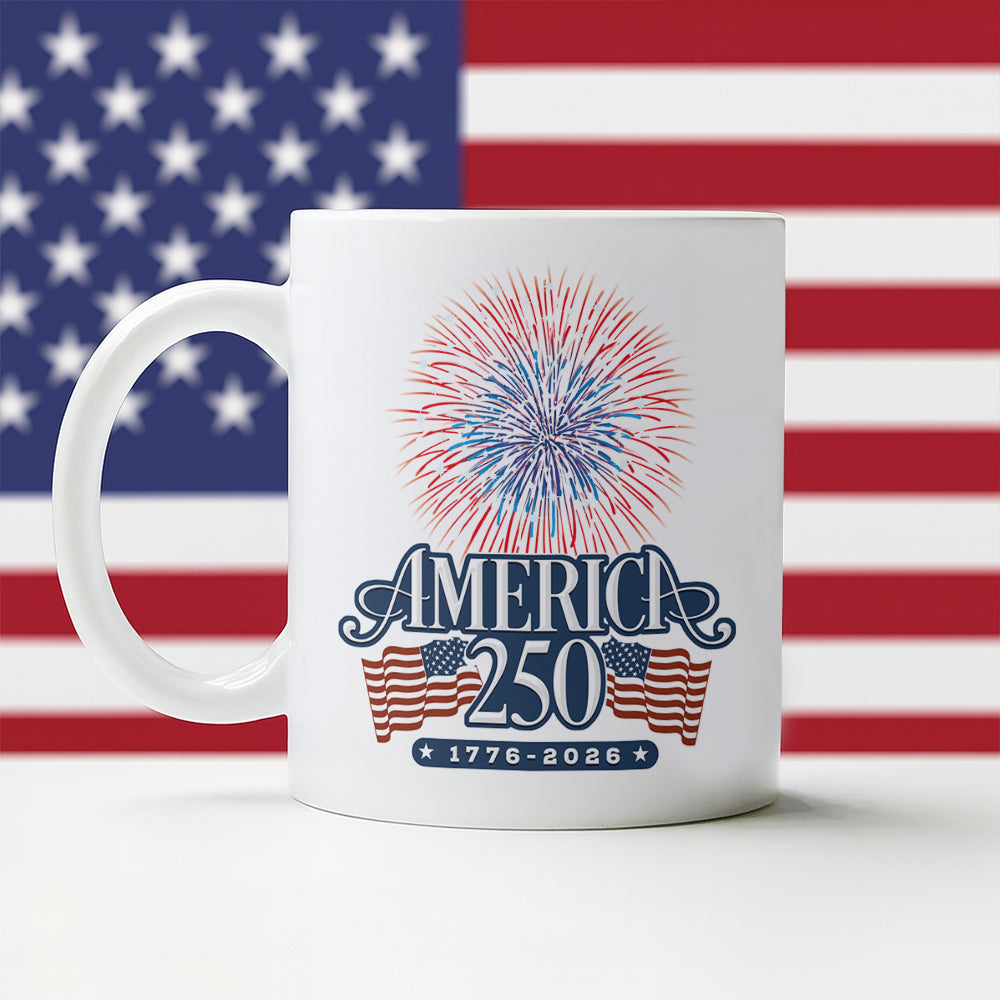America 250 Firework White Mug TH10 894641
