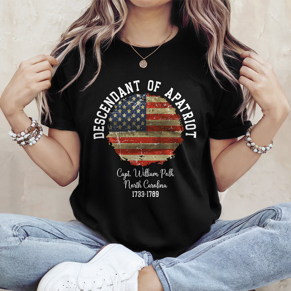 Personalized Name Descendant Of A Patriot Dark Shirt LM32 895543