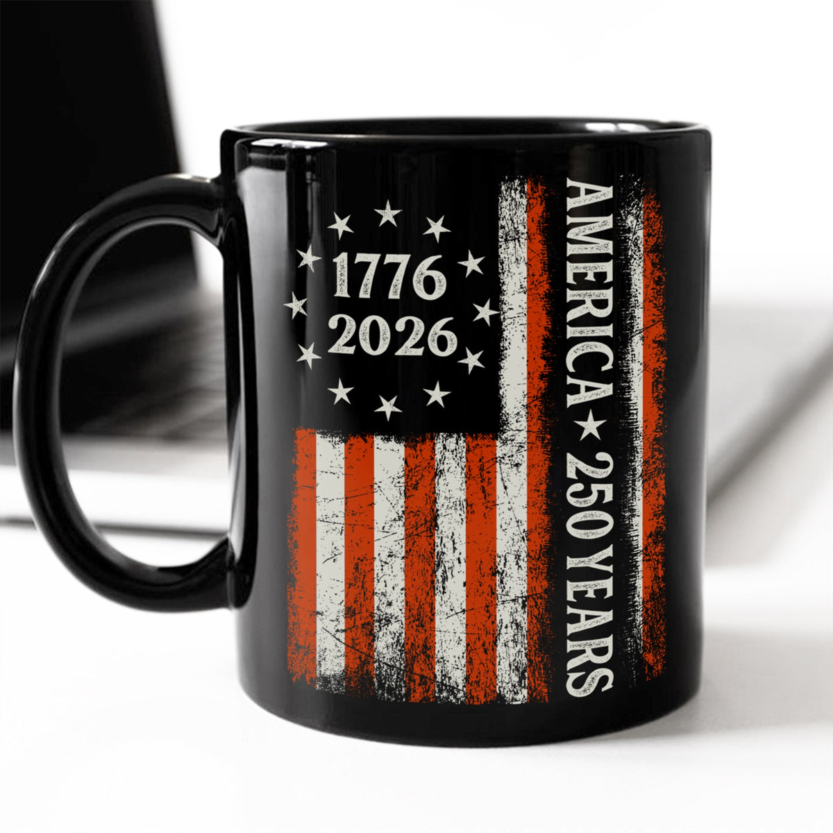 250 Years America Flag 250th Birthday 1776-2026 Black Mug HO82 894790