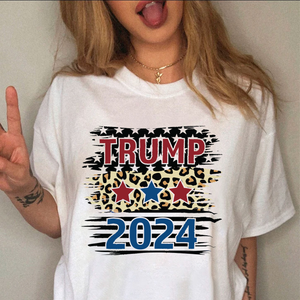 Trump 2024 With Leopard Pattern Shirt HO82 62712