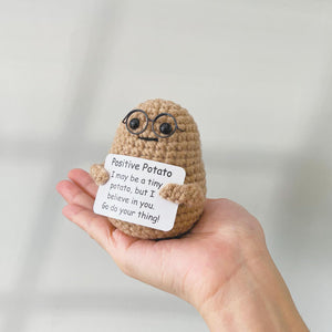 Positive Crochet Potato Funny Gifts with Positive Card for Cheer Up, Birthday Gifts for Friends Women, Graduation Gifts