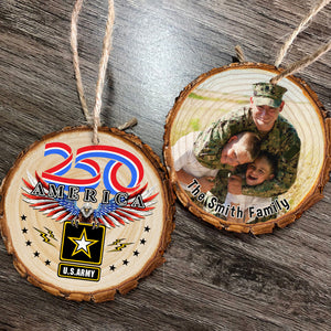 Custom Photo US Army Wood Slice Ornament N369 64599