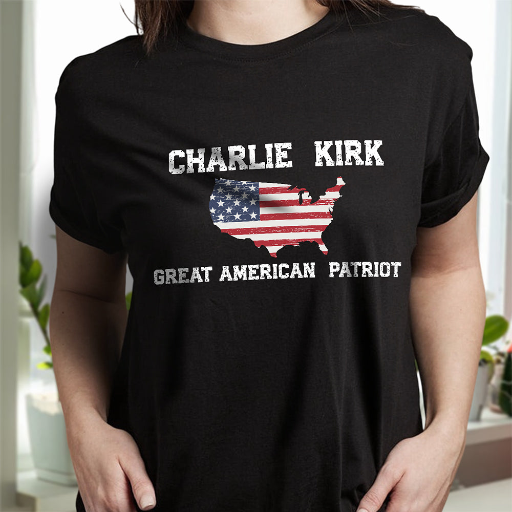 Charlie Kirk Great American Patriot Dark Shirt HA75 64428