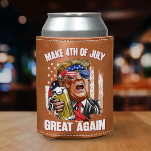 Trump Cheers Make 4th Of July Great Again Leather Can Cooler Holder LM32 65373