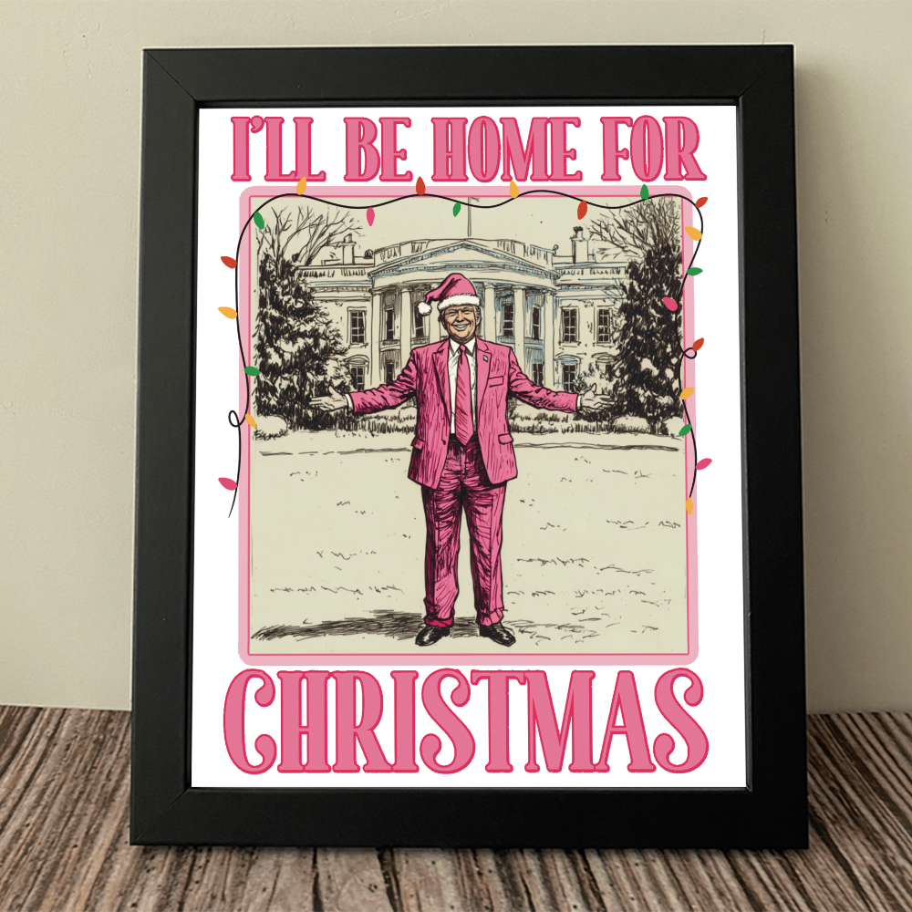 I'll Be Home for Xmas Trump Funny Christmas Picture Frame HA75 63625