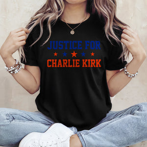Justice For Charlie Kirk With Star Dark Shirt HO82 65860