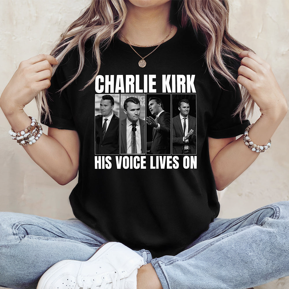 Charlie Kirk His Voice Lives On Dark Shirt HO82 65896