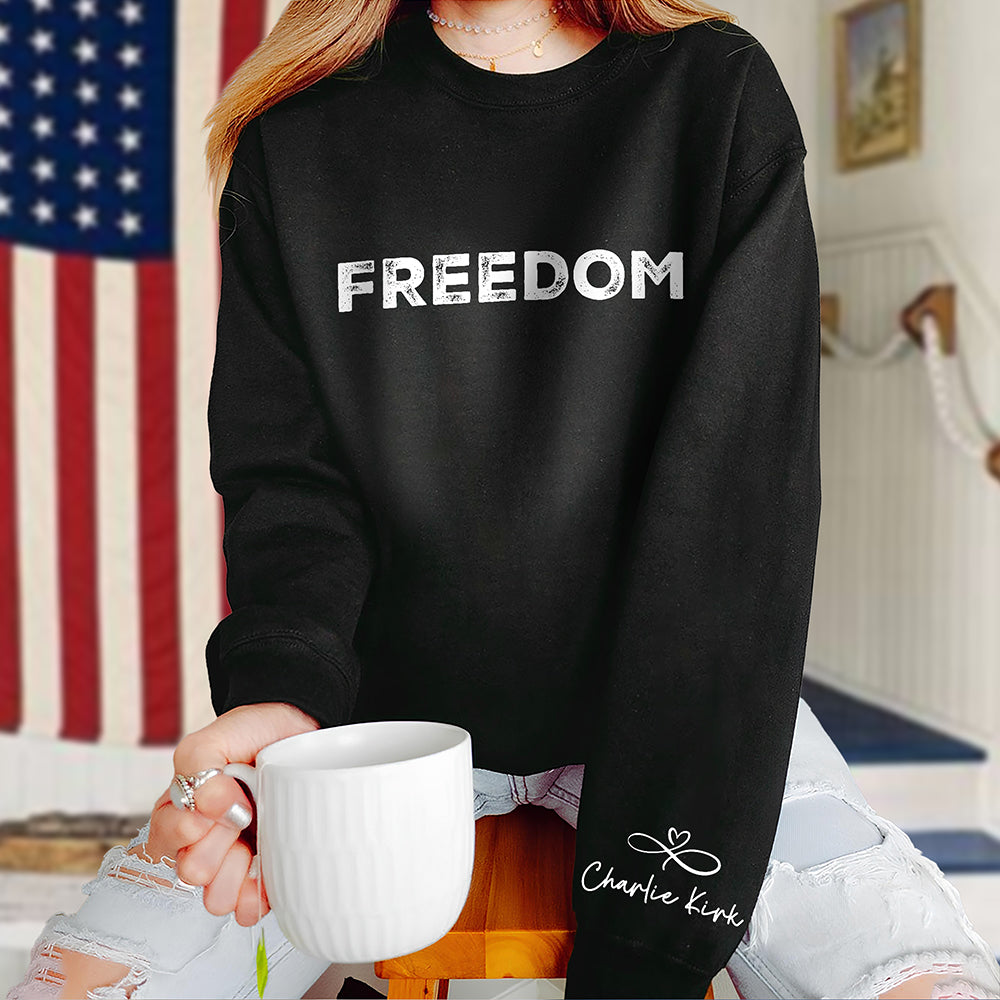 Charlie Kirk Freedom Dark Sleeve Sweatshirt HA75 64568