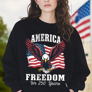 America 250 Years of Freedom Patriotic Eagle Flag Dark Shirt HA75 897136