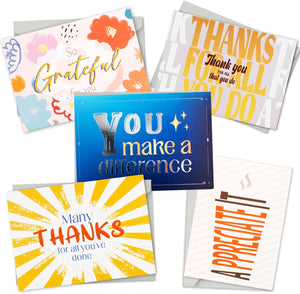 30 Teacher Appreciation Cards Bulk with Envelopes - Teacher Thank You Cards 300GSM Blank Greeting Cards for Teachers, Employees, Nurse, Volunteers and Doctor