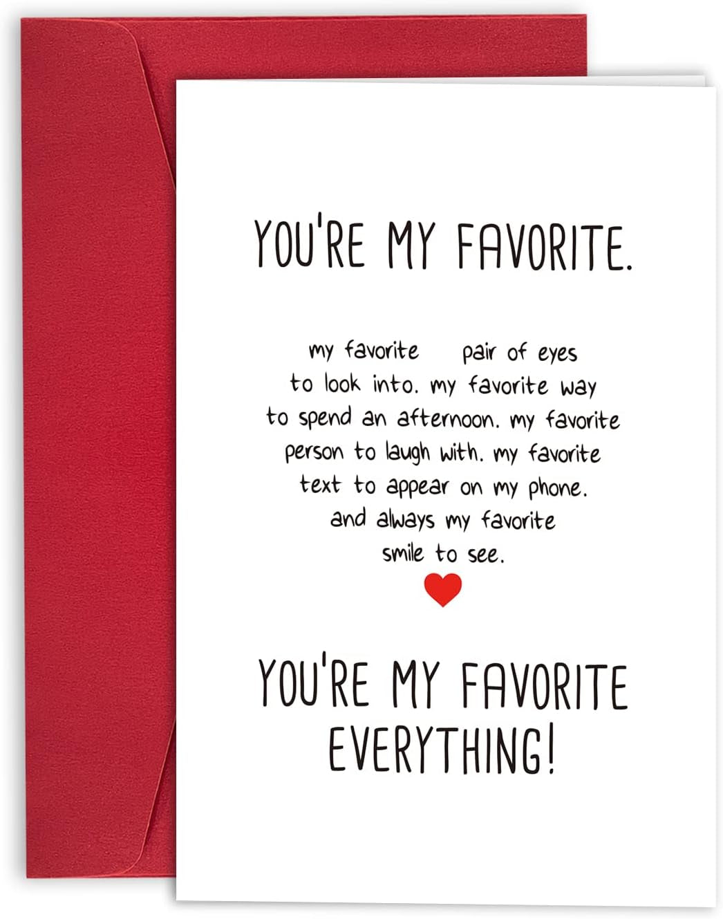 Anniversary Card for Husband, Birthday Boyfriend, Love Card, Boyfriend Valentines Day You Are My Favorite Everything