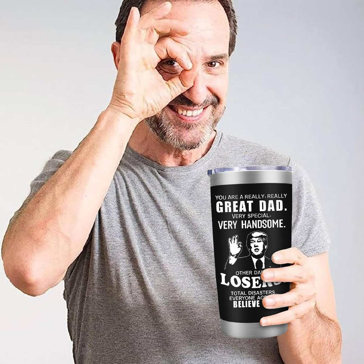 Fathers Day Dad Gifts from Daughter Son,Dad Birthday Gifts,Fathers Day Birthday Gifts for Men Dad Papa Grandpa Uncle Stepdad,20 Oz Tumbler Mug Black