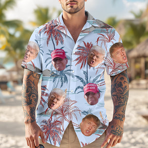 Custom Face Trump Tropical Summer Vibe Hawaii Shirt LM32 65351