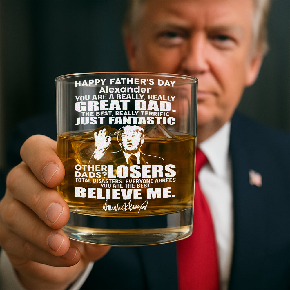 Great Grandpa Great Dad Trump Rock Glass N304 62563