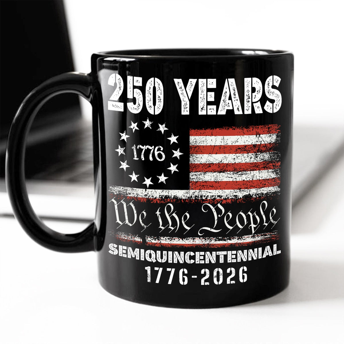 Celebrate Our America 250th Anniversary United States Semiquincentennial Black Mug HA75 897406