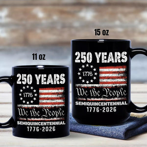 Celebrate Our America 250th Anniversary United States Semiquincentennial Black Mug HA75 897406