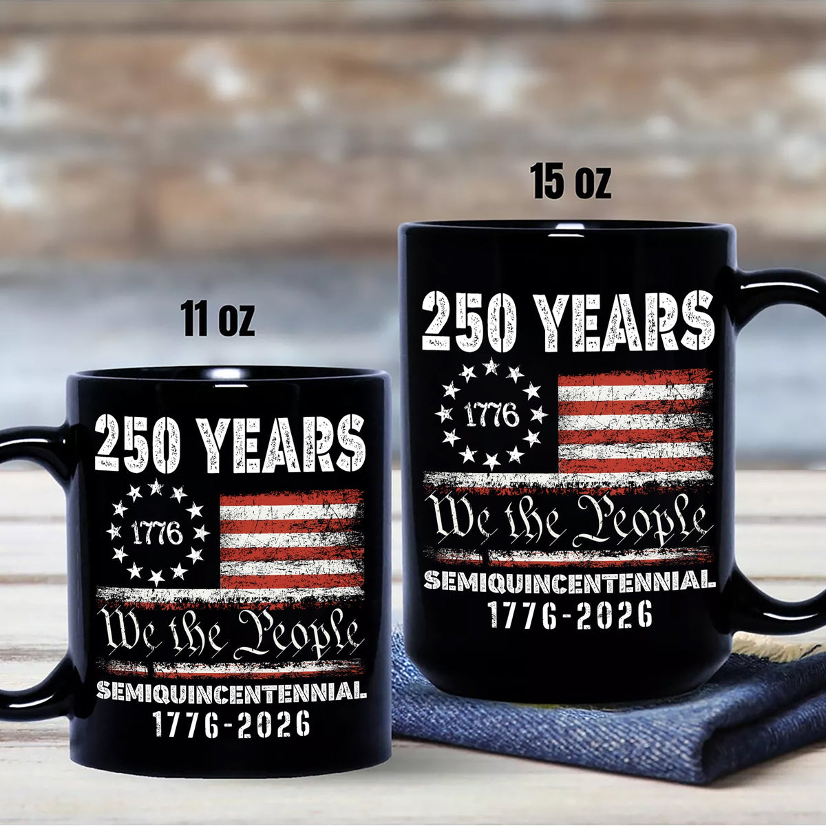 Celebrate Our America 250th Anniversary United States Semiquincentennial Black Mug HA75 897406