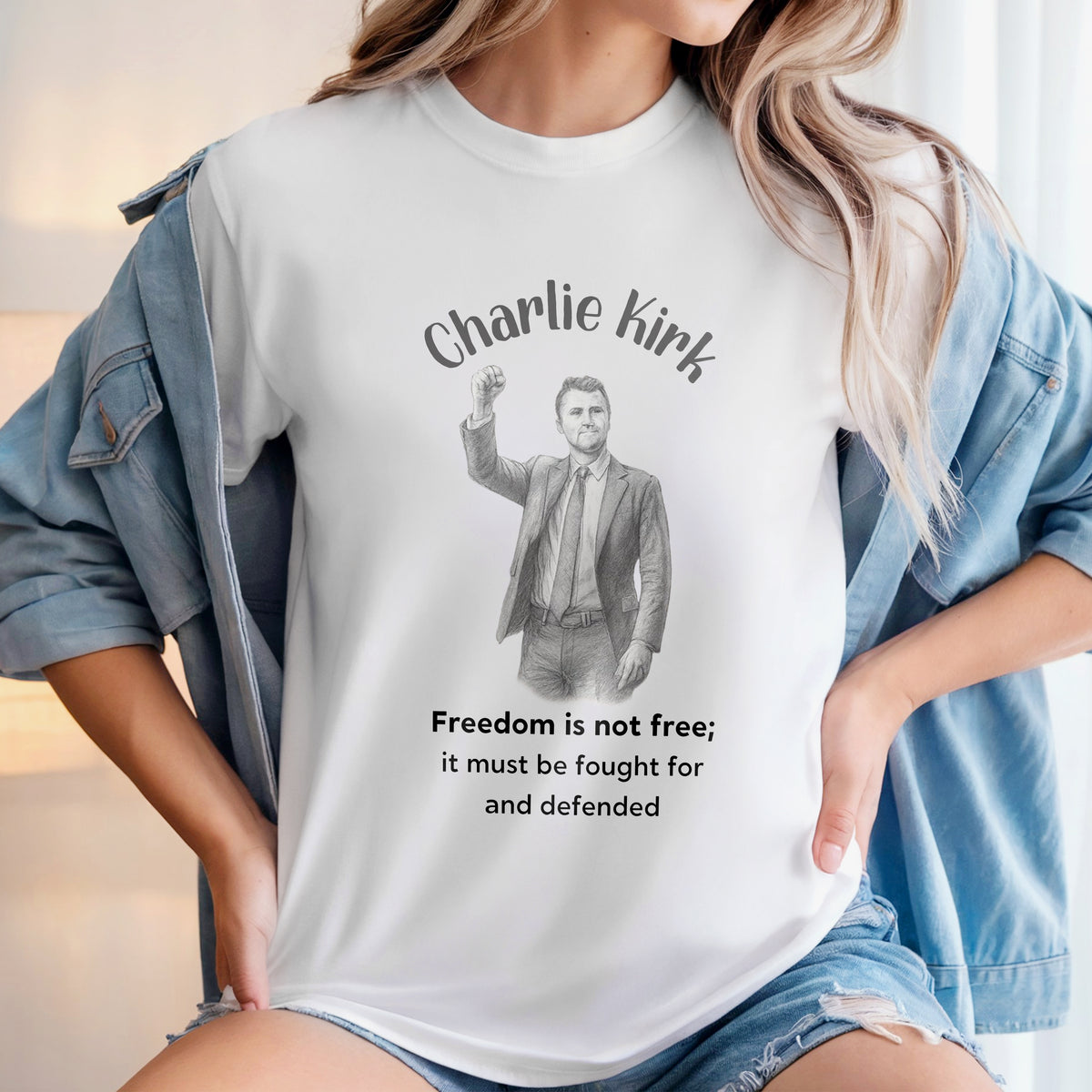 Freedom Is Not Free, It Must Be Fought For And Defended - Charlie Kirk Bright Shirt HO82 65970