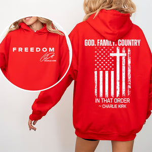 God, Family, Country Freedom Charlie Kirk Shirt TH10 64557
