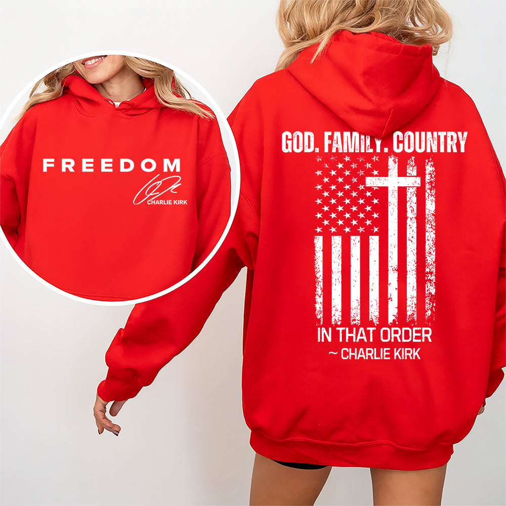 God, Family, Country Freedom Charlie Kirk Shirt TH10 64557