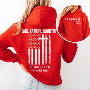 God, Family, Country Freedom Charlie Kirk Shirt TH10 64557
