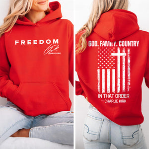 God, Family, Country Freedom Charlie Kirk Shirt TH10 64557
