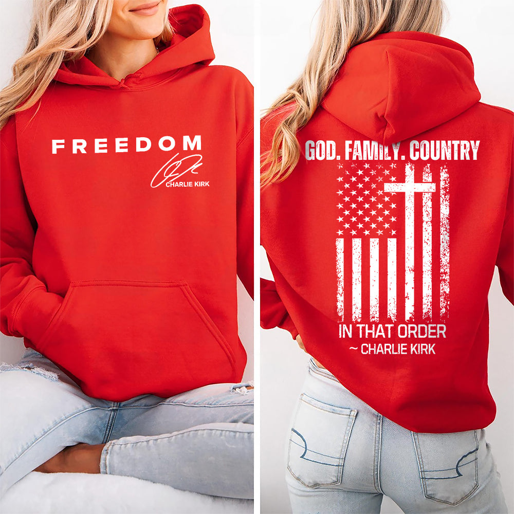 God, Family, Country Freedom Charlie Kirk Shirt TH10 64557