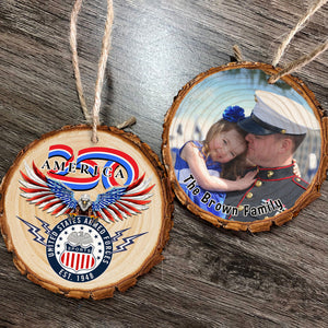 Custom Photo US Armed Force Wood Slice Ornament N369 64601