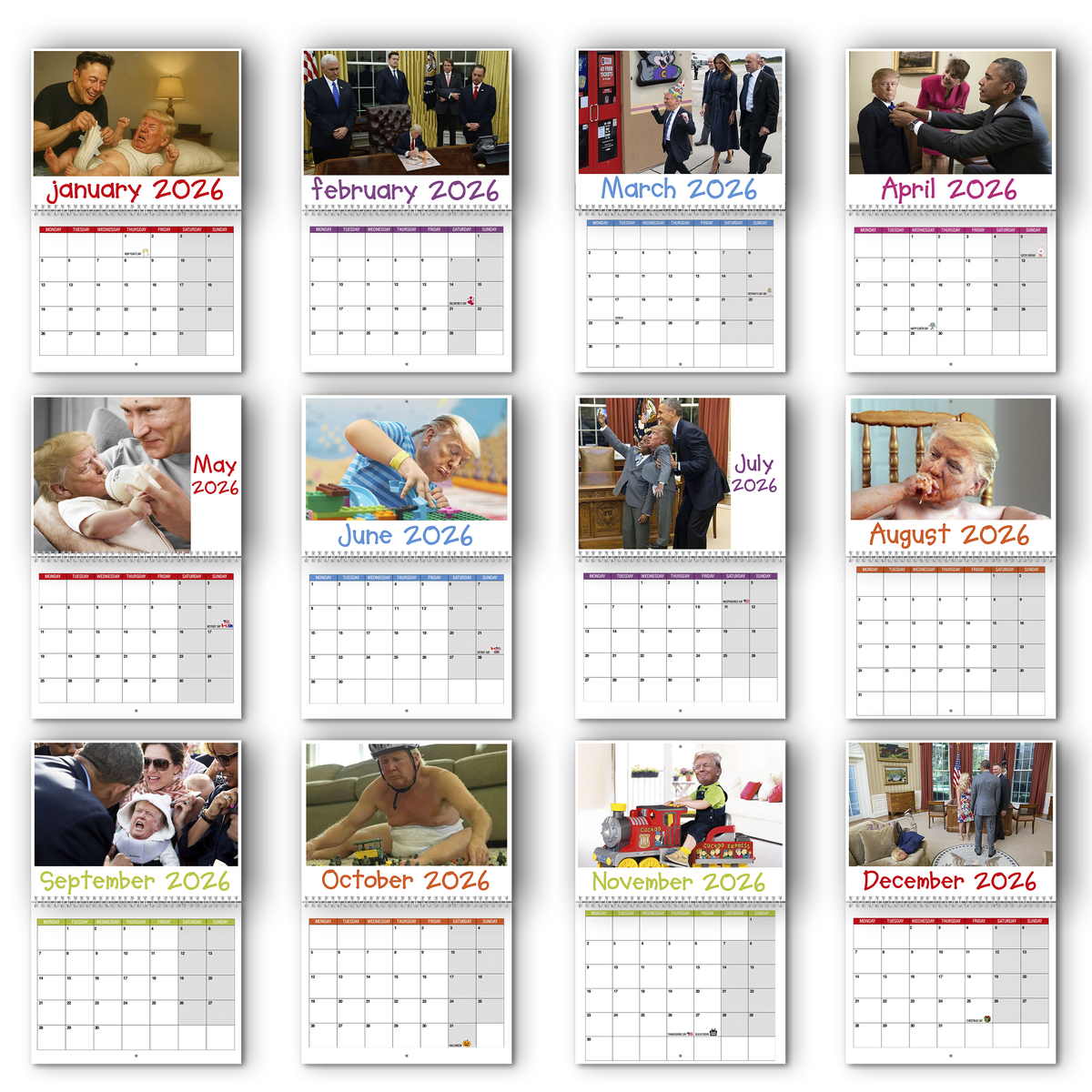 Kid Trump - 2026 Wall Calendar Christmas Gift Funny Calendar CH07 67558