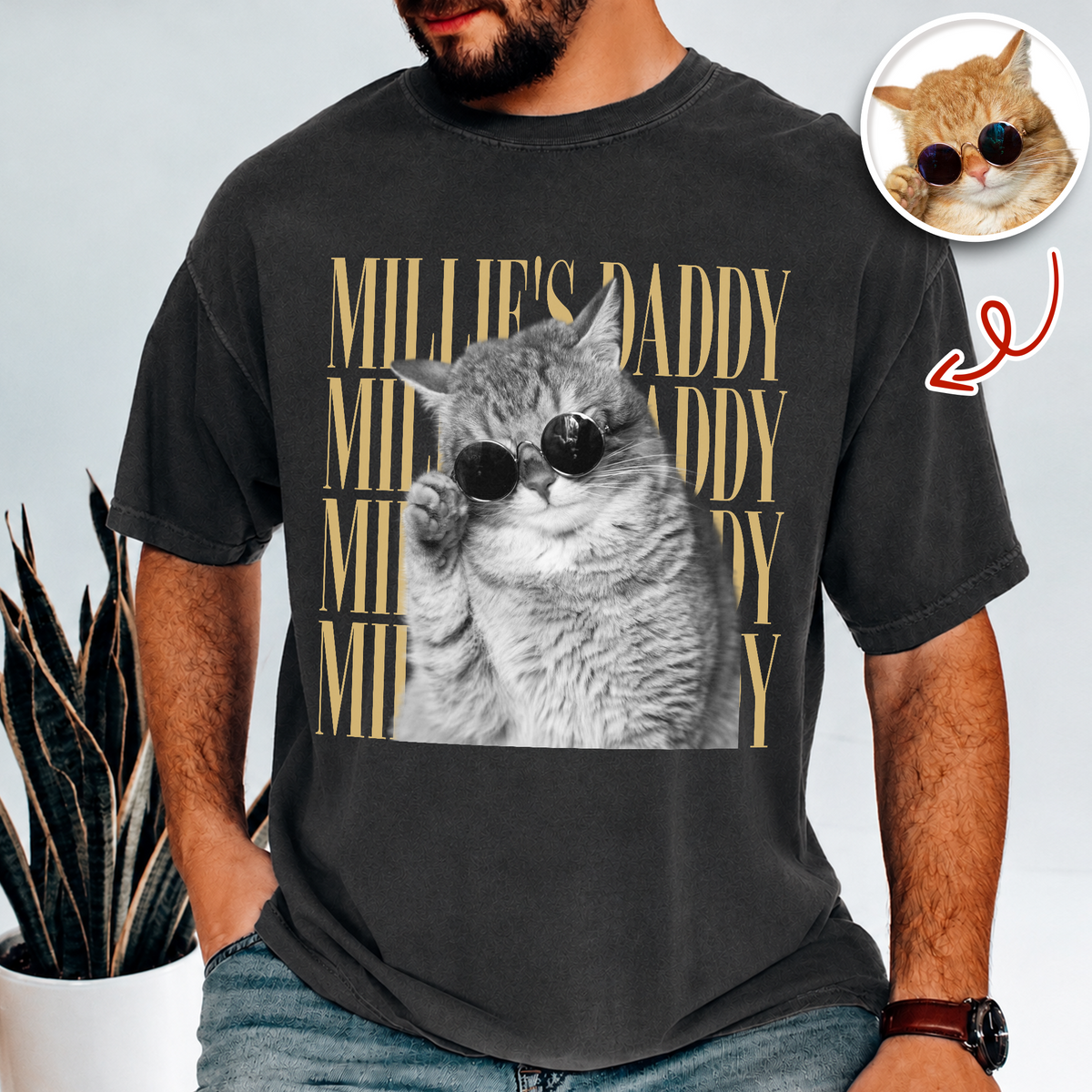 Personalized Vintage Photo Dog Dad, Dog Mom, Cat Dad, Cat Mom Comfort Shirt HA75 921448