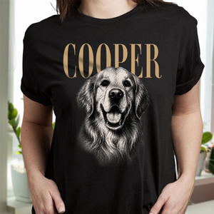 Personalized Vintage Photo Pet Dog Cat Dark Shirt HA75 921796