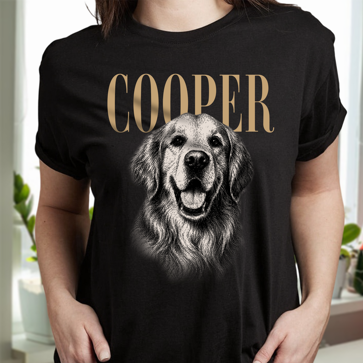 Personalized Vintage Photo Pet Dog Cat Dark Shirt HA75 921796