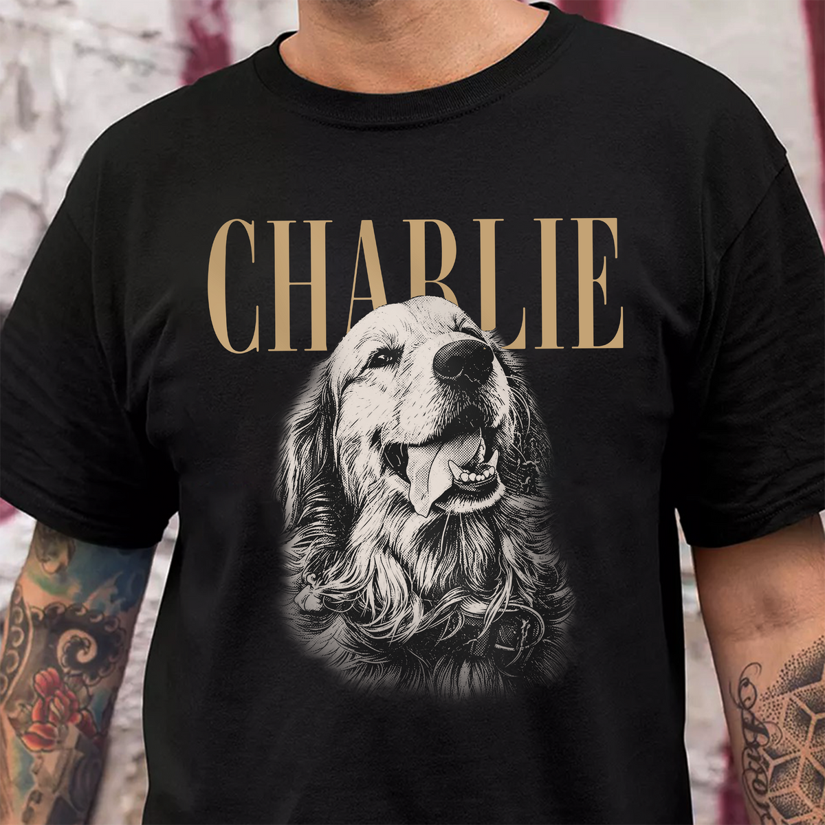 Personalized Vintage Photo Pet Dog Cat Dark Shirt HA75 921796