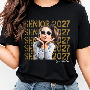 Custom Photo Senior 2027 Dark Shirt - Personalized Senior Gift, Proud Family Gift HO82 903240