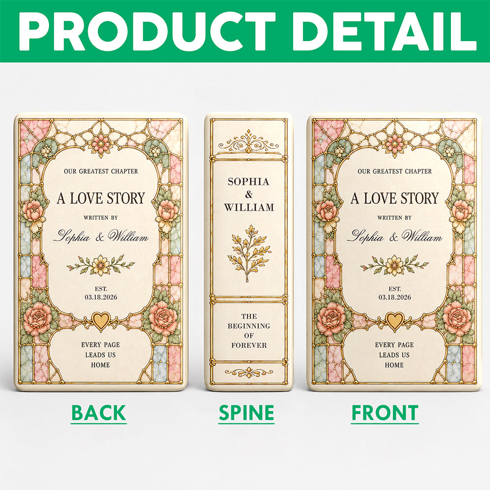 Personalized Wedding Toile De Jouy Ceramic Book Vase Bridal Shower Gift, Engagement Gift CH07 180192