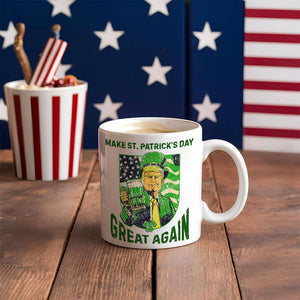 Donald Trump Make St Patrick's Day Great Again White Mug Funny Irish Day Gift LM32 67188