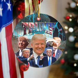 Donald Trump Homage With Retro Style Ceramic Ornament HO82 63382