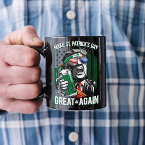 Trump Make St Patrick's Day Great Again Black Mug LM32 65117