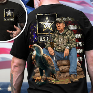 Custom Logo Military For Trump Back And Front Shirt N369 HO82 65416