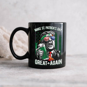 Trump Make St Patrick's Day Great Again Black Mug LM32 65117