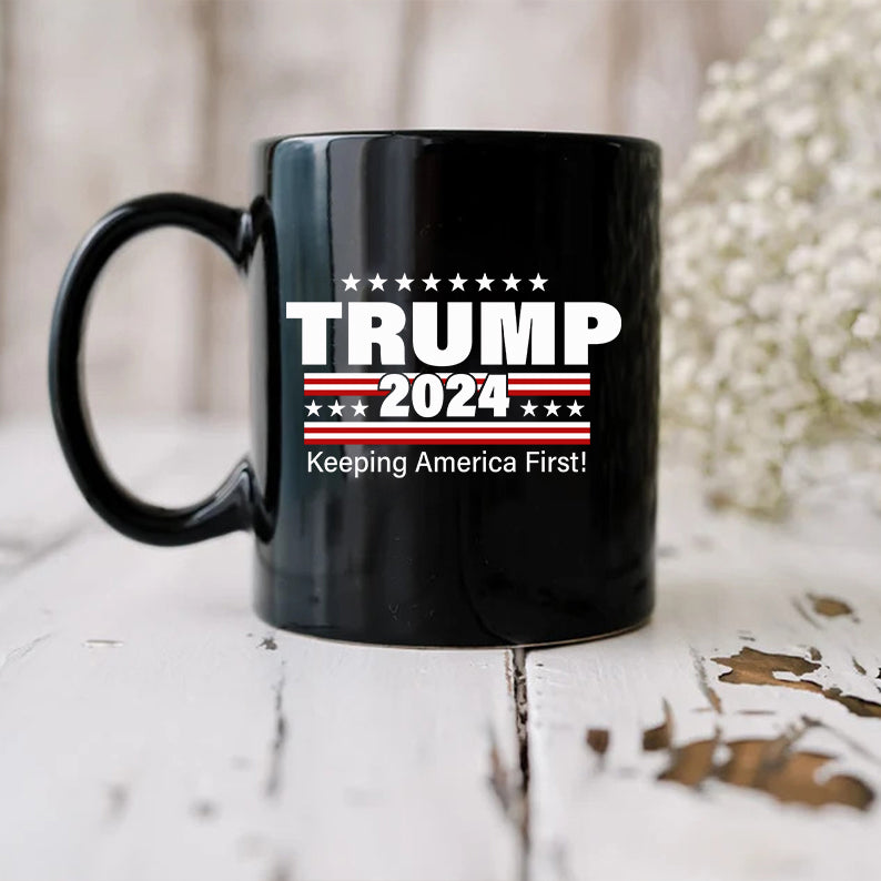 Trump 2024 Keep America First! Black Mug HO82 62766