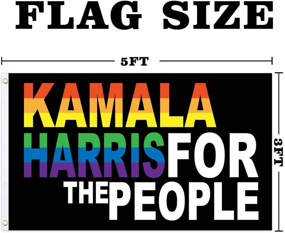 3X5 Ft Kamala Harris for the People Kalama Harris for President Vivid Color Kamala Yard Sign 2024 President Flag Truck Flag