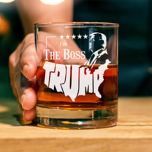 Trump's Come Back as the 47th President - The Boss Returns Rock Glass LM32 63751