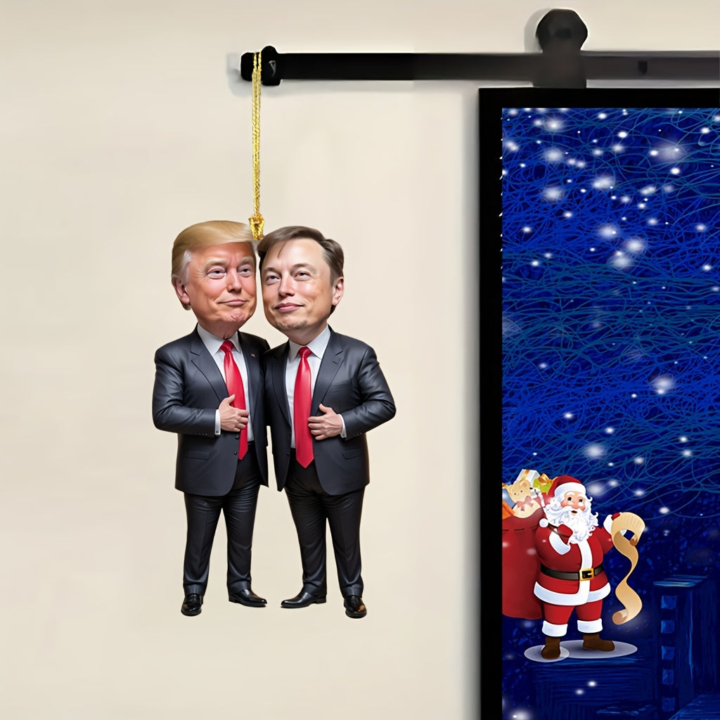 Trump & Musk Acrylic Hanging Ornaments, Collectible Decor for Christmas HA75 64026