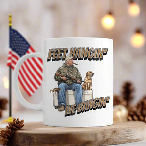 Trump Hunting Feet Hangin' We Bangin' White Mug LM32 63851